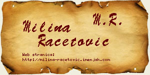 Milina Račetović vizit kartica